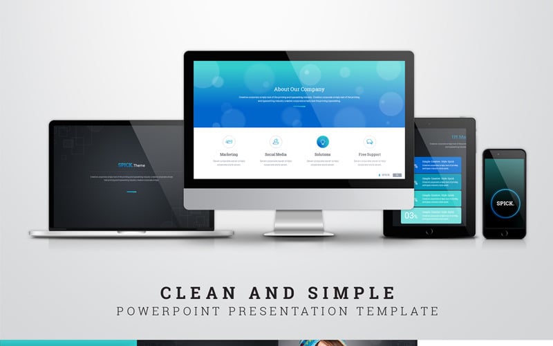clean and simple presentation special topic powerpoint template original