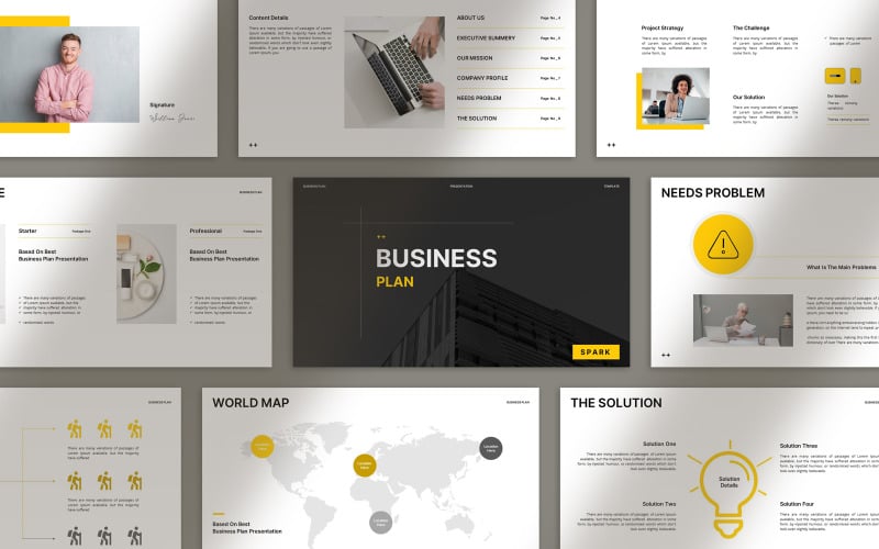 clean business plan presentation template layout original
