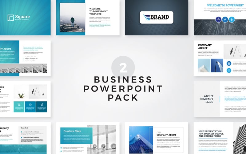 clean business presentation pack powerpoint template original