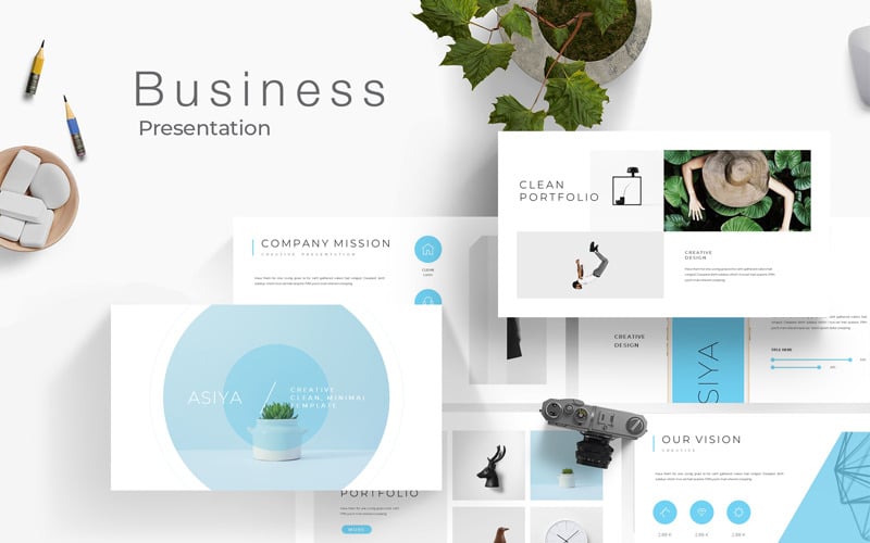 clean creative portfolio presentation powerpoint template original