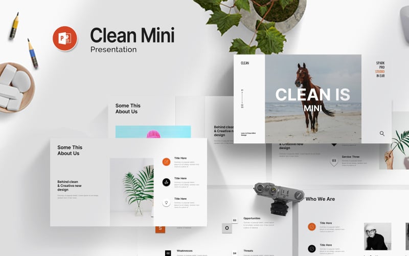 clean mini powerpoint template original