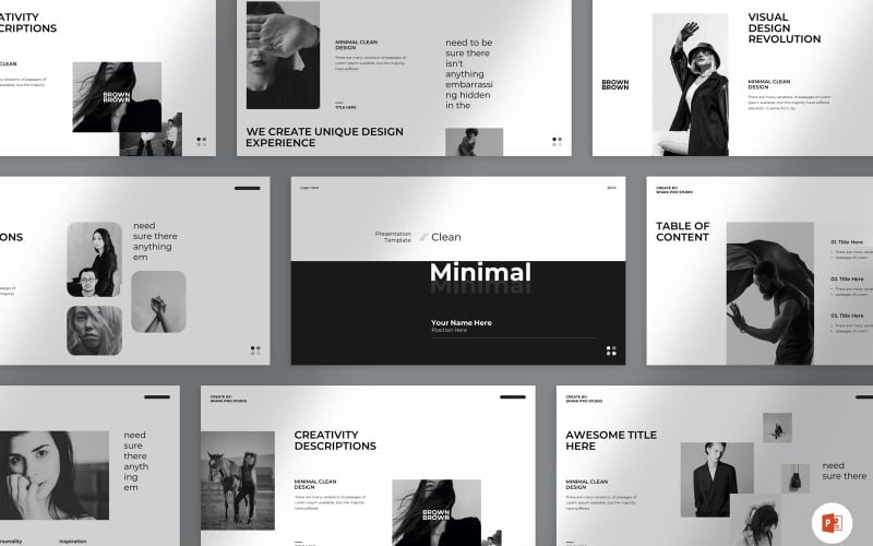 clean minimal powerpoint template design original