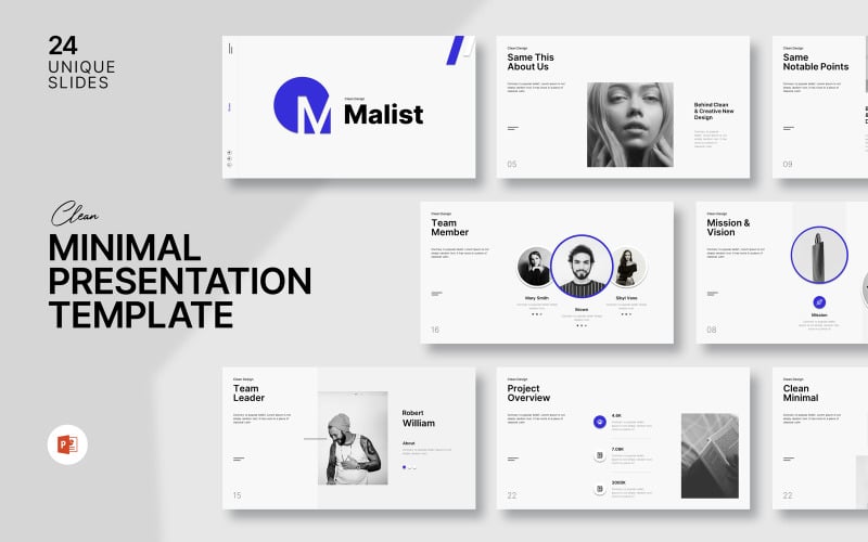 clean minimal powerpoint template design original
