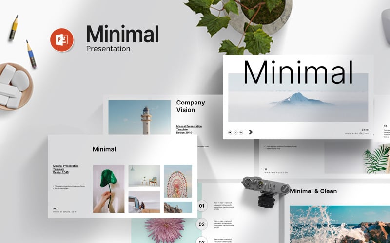 clean minimal powerpoint template design original
