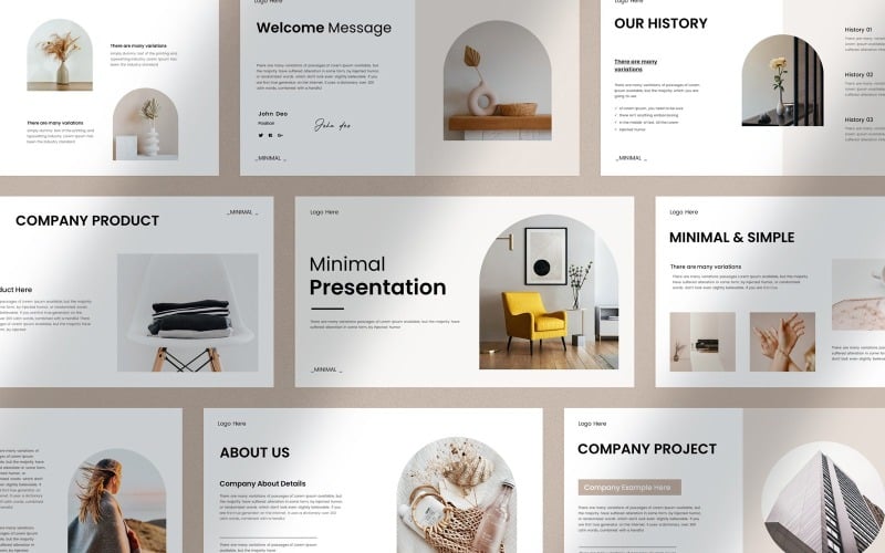 clean minimal presentation template layout original