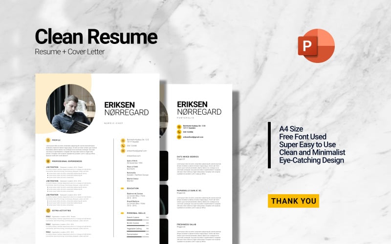 clean minimalist curriculum vitae resume powerpoint template original
