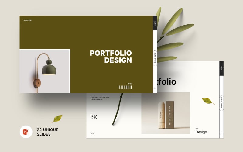 clean portfolio design powerpoint template original