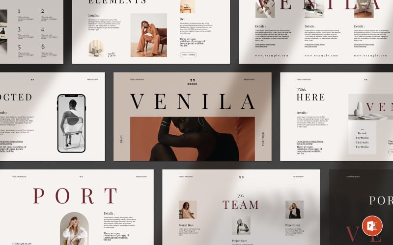 clean portfolio powerpoint presentation template original