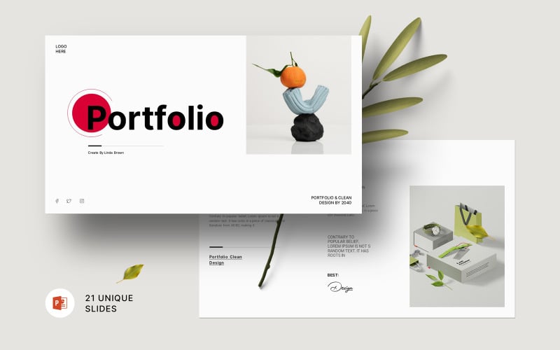 clean portfolio powerpoint template original