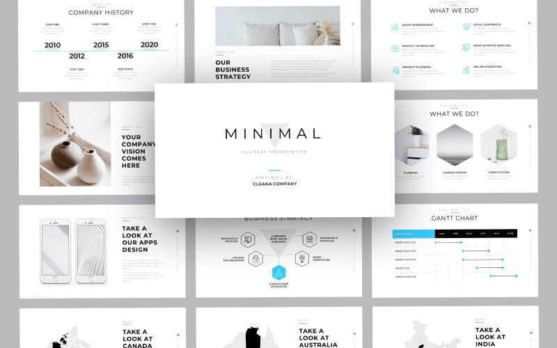 cleana minimal business powerpoint template original