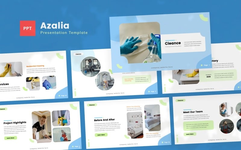 cleance cleaning services powerpoint template original