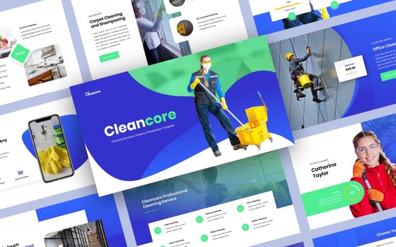 cleaning services company presentation powerpoint template original
