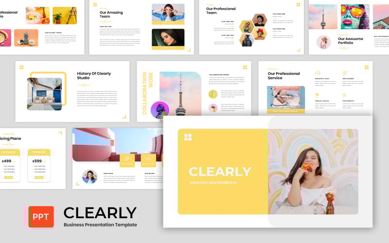 clearly business presentation powerpoint template original