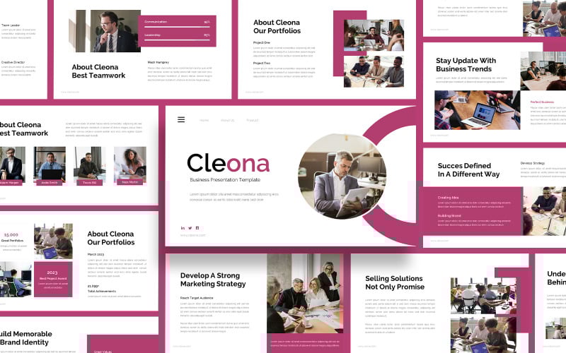 cleona clean business powerpoint template original