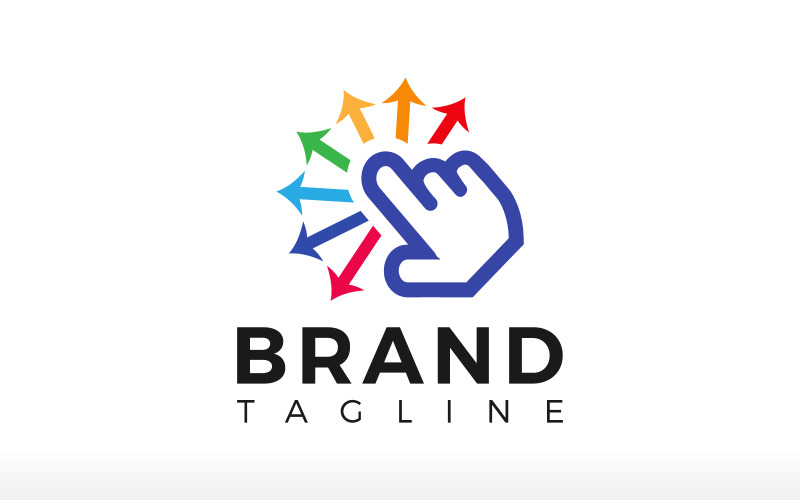 click logo design multi options logo selection logo variety colorful logo design arrow logo design original