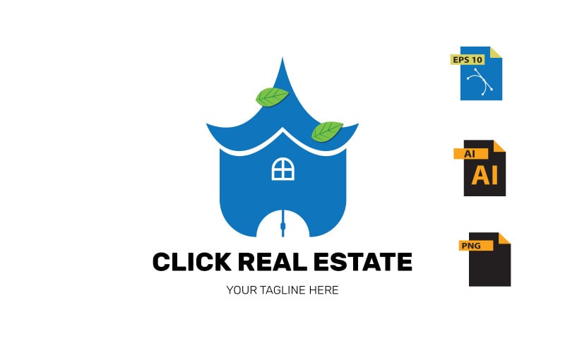 click real estate logo design original