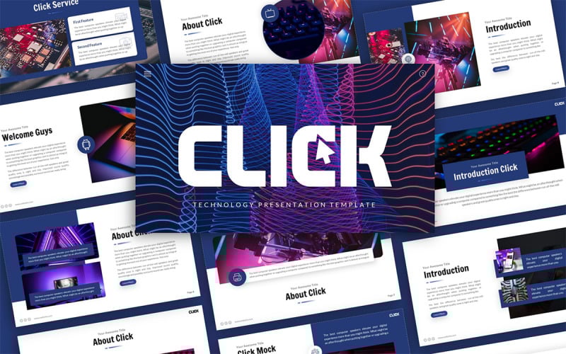 click technology multipurpose powerpoint presentation template original
