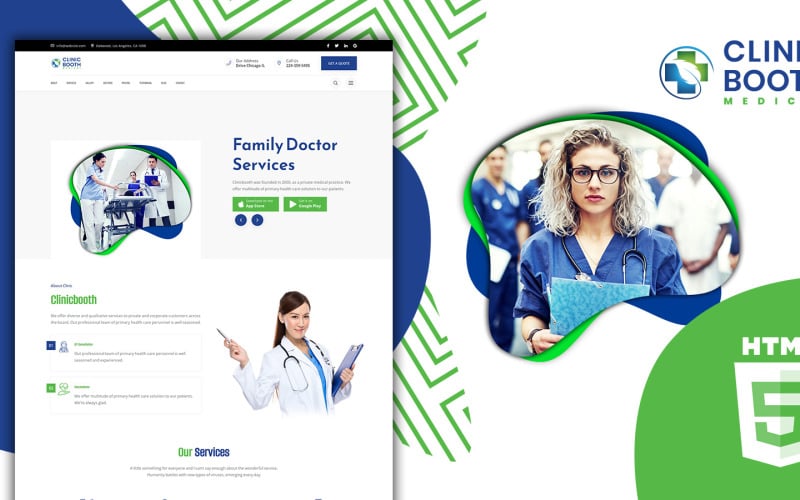 clinicbooth medical clinic and office landing page template original