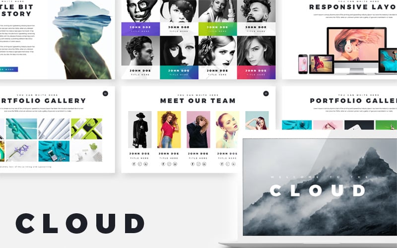 cloud creative presentation powerpoint template original