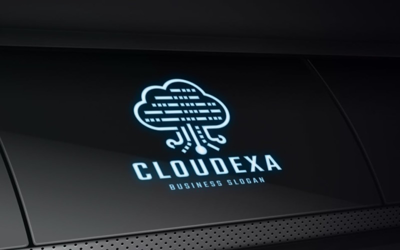 cloud dots tech professional logo original