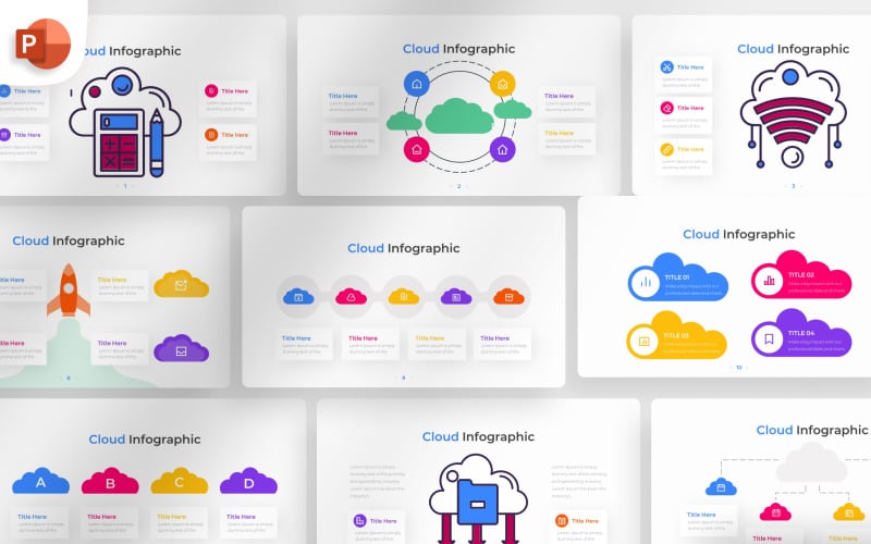 cloud powerpoint infographic template original