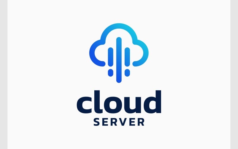 cloud server data digital logo original