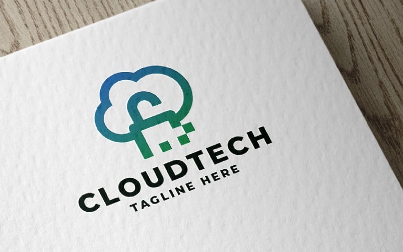 cloud tech pro logo template original
