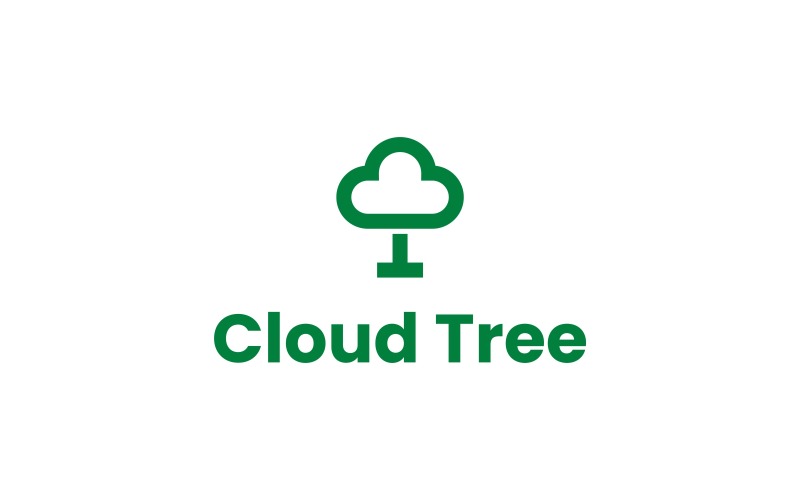 cloud tree simple logo icon original