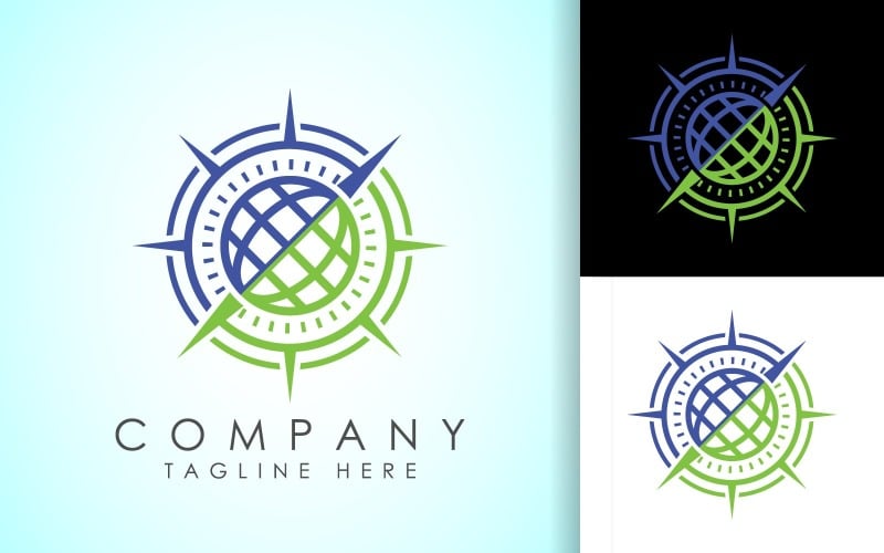 coastal logo compass logo concept original