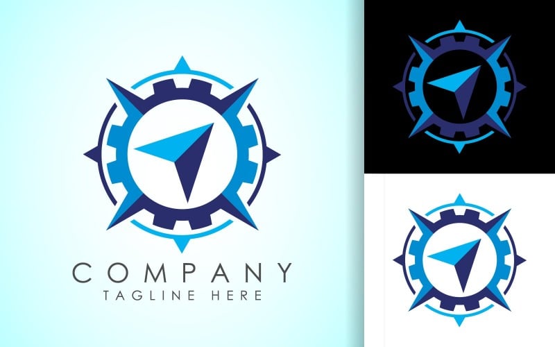 coastal logo compass logo concept original