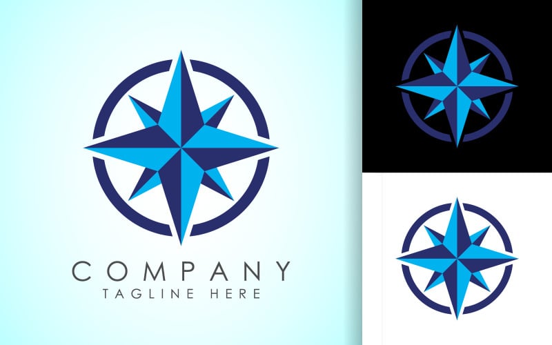 coastal logo compass logo concept original