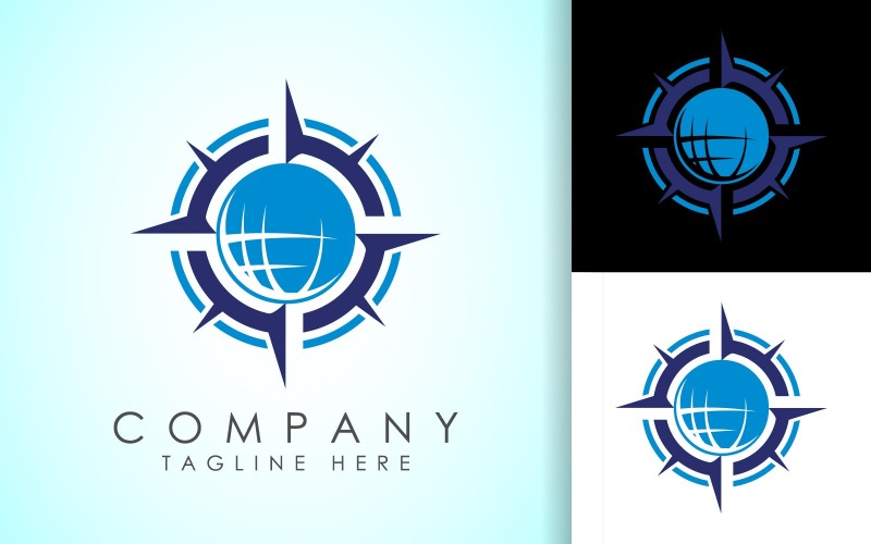 coastal logo compass logo concept original