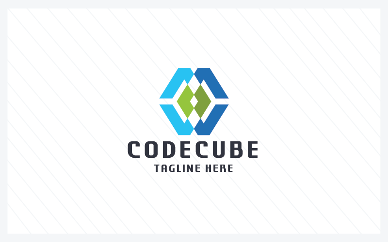 code cube programing and development logo original