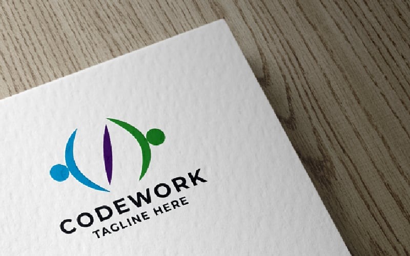 code work pro logo template original