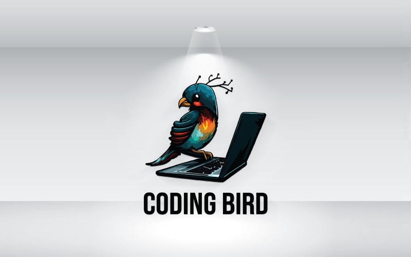coding bird logo vector file original