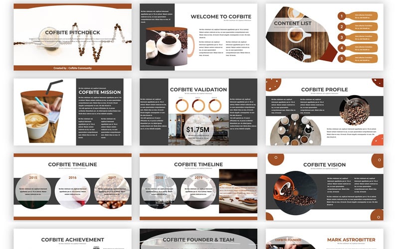 cofbite creative coffee powerpoint template original
