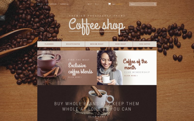 coffee aroma prestashop theme original