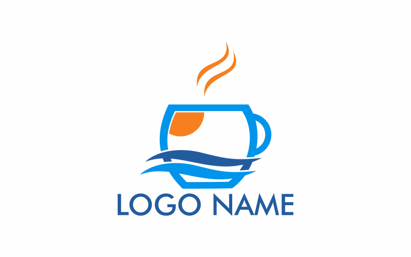 coffee beach logo template original