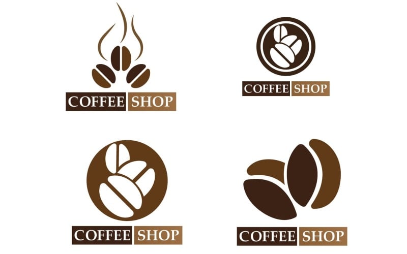coffee bean logo and symbol v original