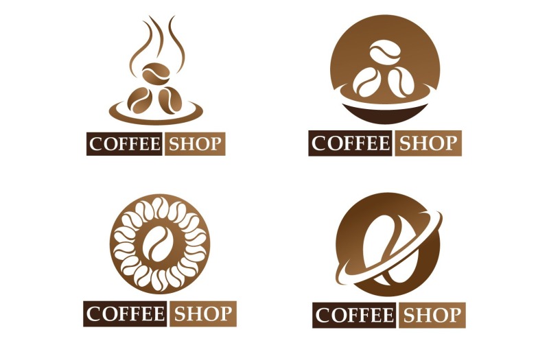coffee bean logo and symbol v original