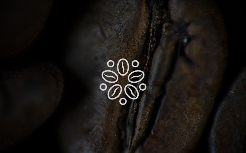 coffee bean logo template creative linear flower shape abstract round minimalistic logo design original