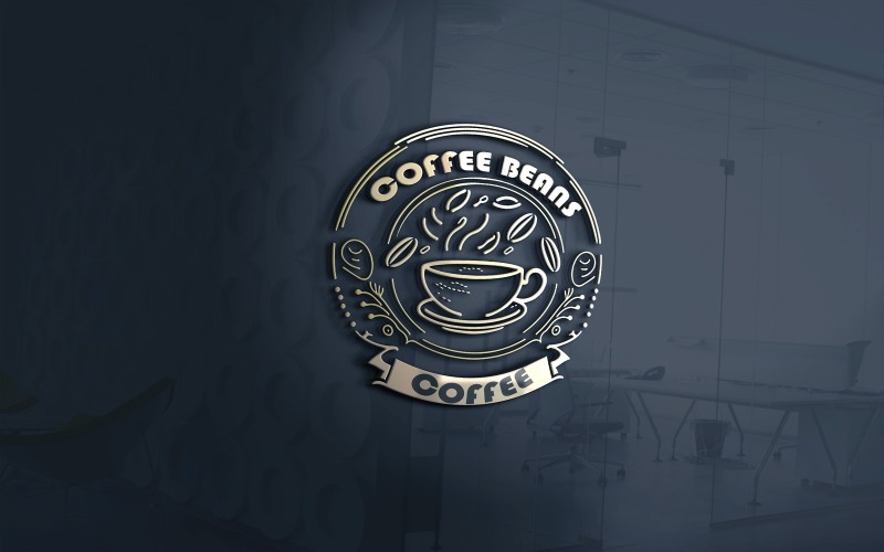 coffee beans cup logo vector file template original