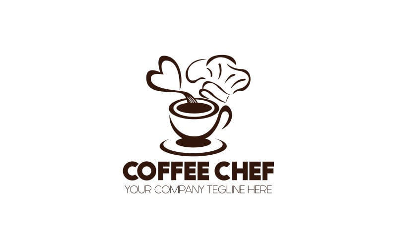 coffee chef logo design template original