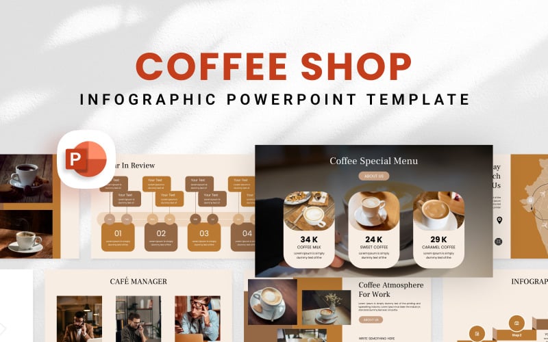 coffee shop infographic presentation template original