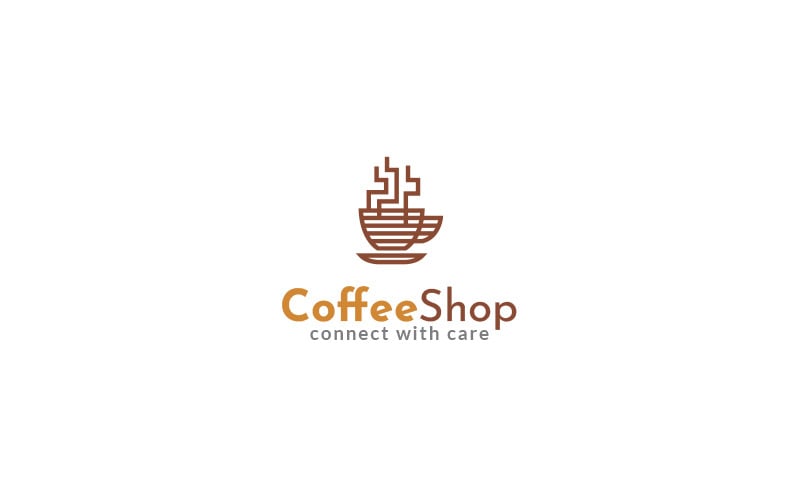 coffee shop logo design template vol original