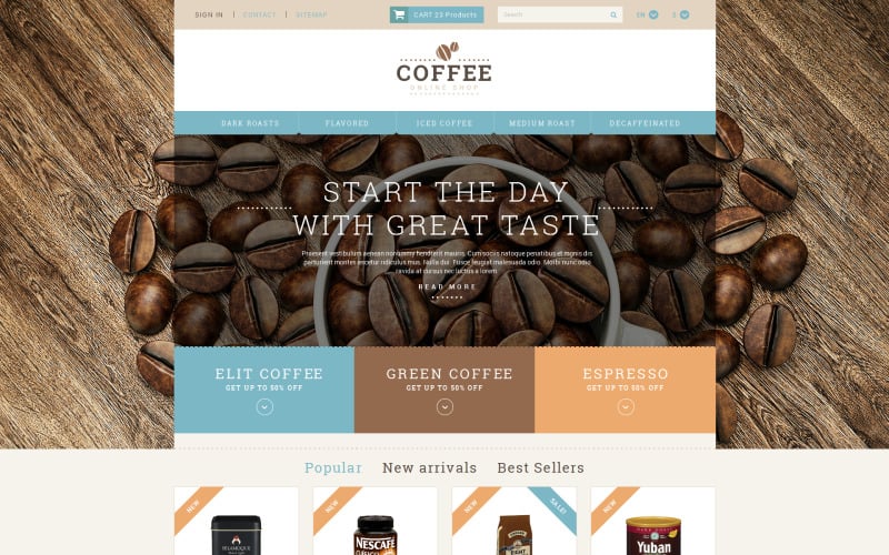 coffee shop responsive prestashop theme original
