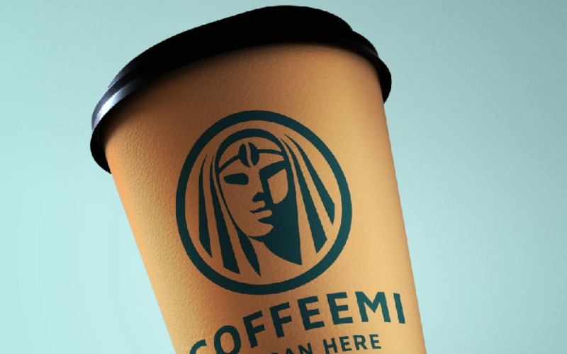 coffee shop women face logo template original