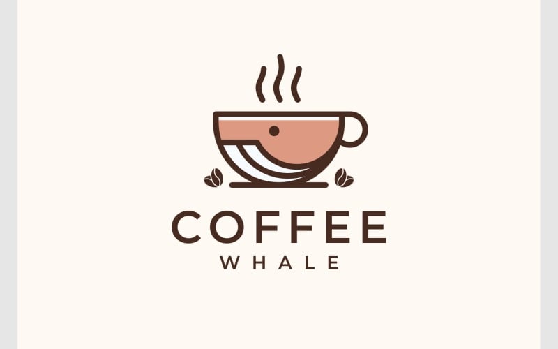 coffee whale creative logo original
