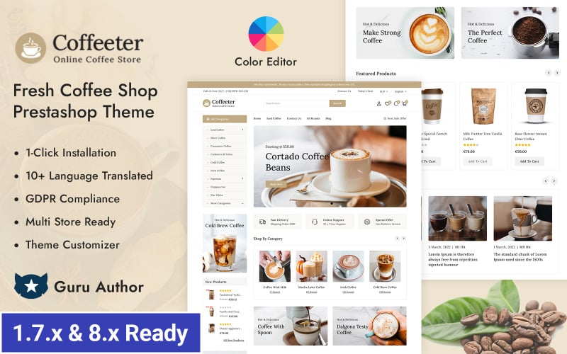 coffeeter fresh coffee shop prestashop responsive theme original