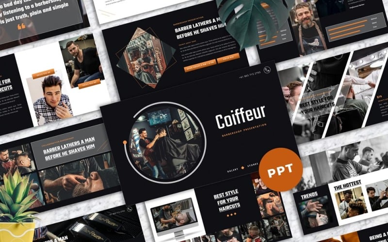 coiffeur barbershop powerpoint template original